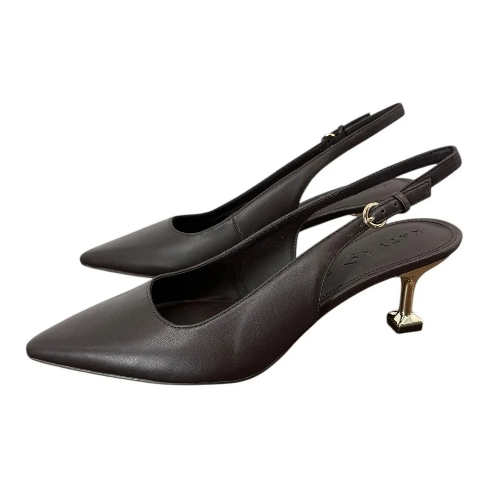 Katy Perry The Oceanview‎ Slingback Heels Softy Nappa Coffee Brown 5 NIB